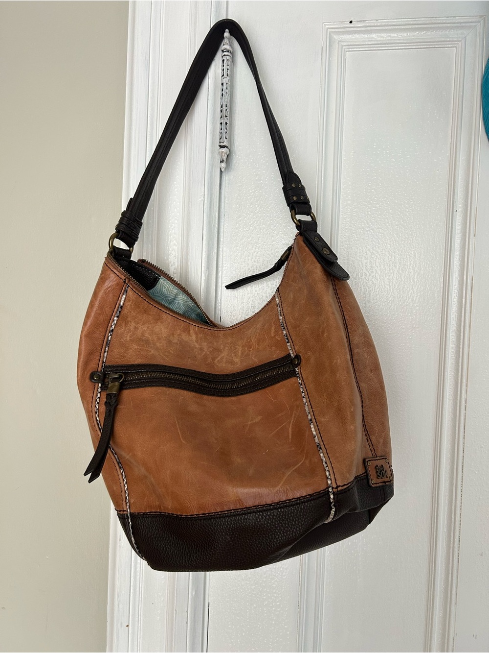 The Sak brown leather shoulder bag